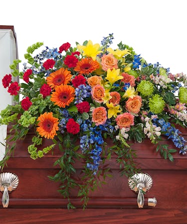 Treasured Celebration Casket Spray Fargo Funeral Flowers